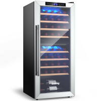 43 Bottle Wine Cooler Refrigerator Dual Zone Temperature Control with 8 Shelves