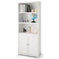 Bookcase Shelving Storage Wooden Cabinet Unit Standing Display Bookcase with Doors