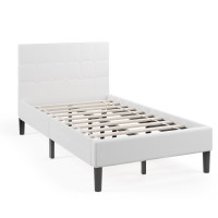 Platform Bed with Button Tufted Headboard