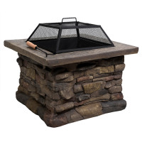 29-Inch Outdoor Patio Firepit with Fire Bowl