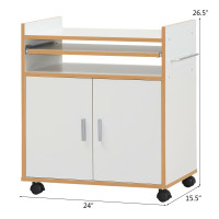 Rolling Kitchen Trolley Microwave Cart Storage Cabinet with Removable Shelf