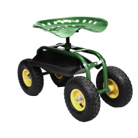 Red / Green Garden Cart with Heavy Duty Tool Tray