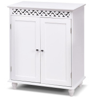 White Wooden 2-Door Storage Cabinet Cupboard