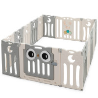 16-Panel Baby Activity Center Play Yard with Lock Door 