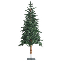 6 Feet Pre-Lit Artificial Hinged Pencil Christmas Tree with 250 Lights and Metal Stand