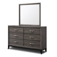 6 Drawers Luxury Home Storage Dresser Mirror Set