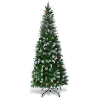 5 / 6 / 7.5 Feet Artificial Pencil Christmas Tree with Pine Cones
