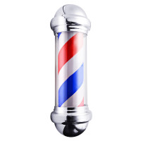 30 Inch Barber Shop Pole Red White Blue Rotating Light