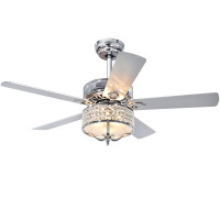 52 Inches Modern Ceiling Fan with Light and Reversible Blades