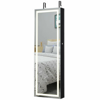 Door Wall Mount Jewelry Cabinet with Touch Screen Mirror