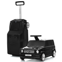 2-in-1 Kids Ride On Car Toy Toddler Travel Suitcase Licensed Mercedes Benz