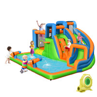Inflatable Giant Bounce Castle with Dual Climbing Walls and 735W Blower