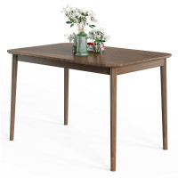 43.5 Inch Modern Kitchen Dining Rectangle Table with Rubber Wood Legs