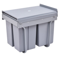 10.5 gal 3 Compartment Pull Out Recycling Waste Bin