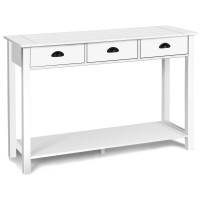 47 inch Entryway Hall Table Side Desk Accent Table with Drawers Shelf