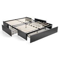 Platform Bed Frame with 3 Storage Drawers Mattress Foundation