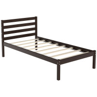 Twin/Full Size Wood Platform Bed Frame with Headboard