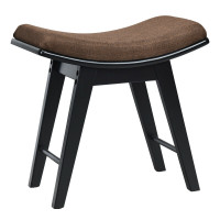 Modern Dressing Makeup Stool with Concave Seat Rubberwood Legs