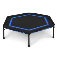 50" Hexagonal Fitness Trampoline Exercise Rebounder with Pad
