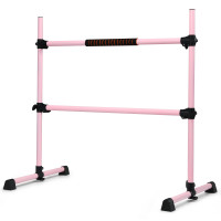 4 Ft Portable Freestanding Stable Construction Pilates Ballet Barre with Double Dance Bar