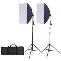 2 x 85W Continuous Bulb Light Softbox Photography Lighting Kit