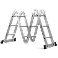 12.5 Feet 12-Step Multi Purpose Aluminum Folding Scaffold Ladder