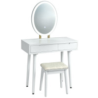 Touch Screen Vanity Makeup Table Stool Set 