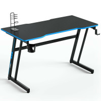 47.5 Inch Z-Shaped Computer Gaming Desk with Handle Rack