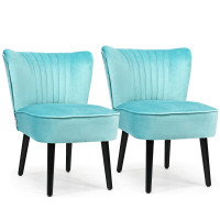 Set of 2 Armless Upholstered Leisure Accent Chair