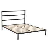 Twin/Full/Queen Size Metal Bed Platform Frame with Headboard.