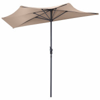 9Ft Patio Bistro Half Round Umbrella without Weight Base