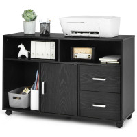 2 Drawer Storage Lateral Mobile File Cabinet Printer with Wheel