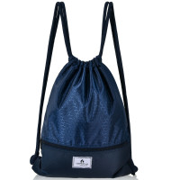 Drawstring Backpack String Bag Foldable Sports Sack with Zipper Pocket