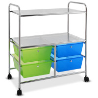 4 Drawers Shelves Rolling Storage Cart Rack