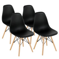 Set of 4 Modern DSW Dining Side Chair Wood Legs
