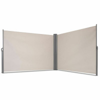 237 x 71 Inch Patio Retractable Double Folding Side Awning Screen Divider