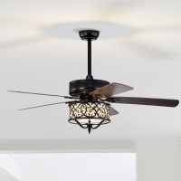 52 Inches Light Retro Ceiling Fan with Reversible Blades