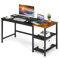 59 Inch Home Office Computer Desk with Removable Storage Shelves