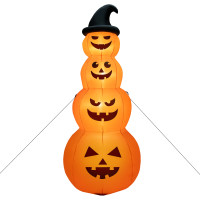 8 Feet Inflatable Halloween Pumpkins Stack with Built-in LED Lights