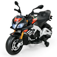 Aprilia Licensed Electric Toddler Ride-On Motorbike with Wheels and LED