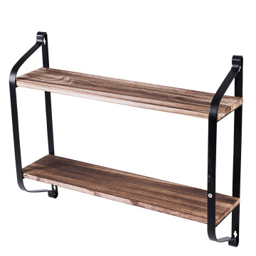 2 Tier Floating Rustic Storage Shelves, Wall Mounted Floating Shelves