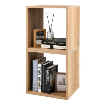2 Cubes Stackable Bookcase for Living Room and Study
