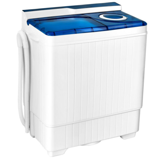 26 Pound Portable Semi-automatic Washing Machine with Built-in Drain Pump-Blue