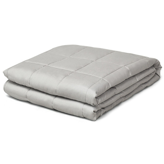 22 lbs Weighted Blankets 100% Cotton with Glass Beads-Light Gray