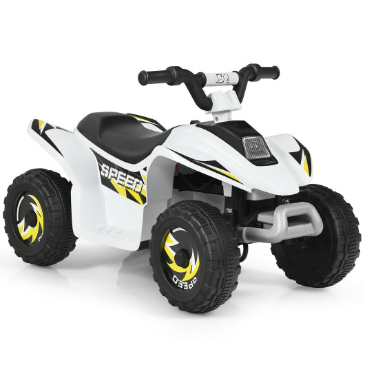 6V Kids Electric ATV 4 Wheels Ride-On Toy-White