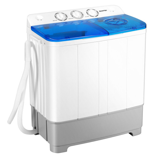 2-in-1 Portable 22lbs Capacity Washing Machine with Timer Control-Blue