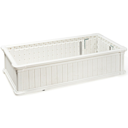 48 Inch x 24 Inch Raised Garden Bed Rectangle Plant Box-White