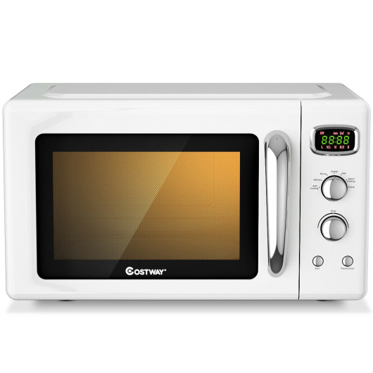 0.9 Cu.ft Retro Countertop Compact Microwave Oven-White