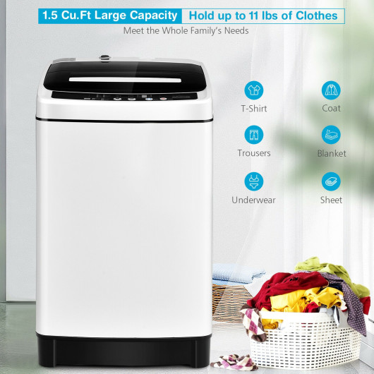 Full-Automatic Washing Machine 1.5 Cu.Ft 11 LBS Washer and Dryer - Costway