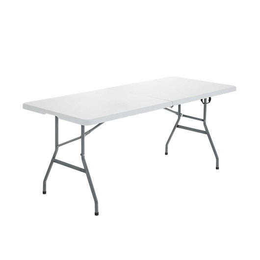 Portable Folding Camping Table with Carrying Handle for Picnic-White
